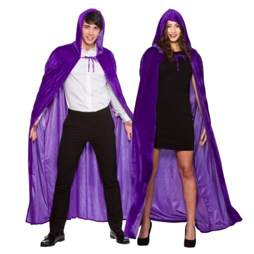 Purple Velvet Hooded Cloak