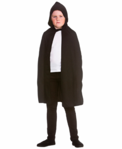 Kids Black Hooded Cloak