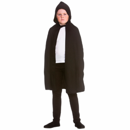 Kids Black Hooded Cloak