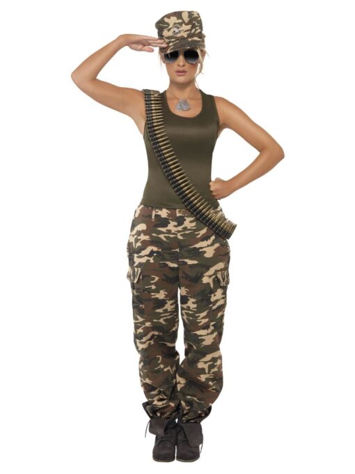 Deluxe Khaki Camo Costume - female