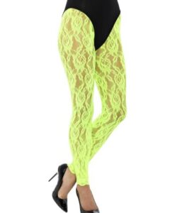 80's Lace Leggings - Neon Green