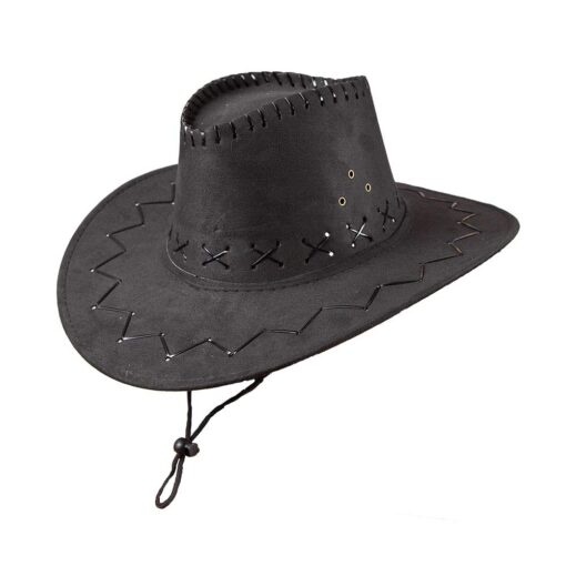 Cowboy Hat - Suede - Blk / Brn - Image 2