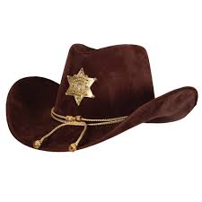 Cowboy / Sheriff Hat Brown Suede