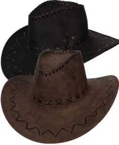 Cowboy Hat - Suede - Blk / Brn