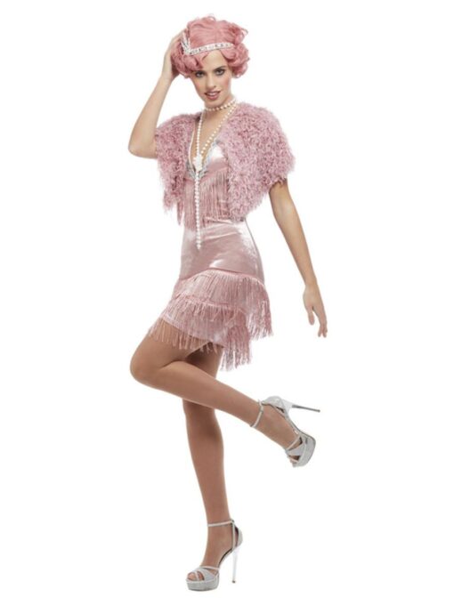 20's Vintage Pink Deluxe Flapper - Image 2