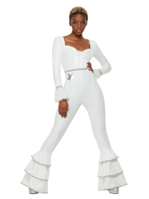 70's White Ruffled Jumpsuit - Deluxe - Image 2