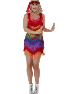 20's Rainbow Fringed  Flapper