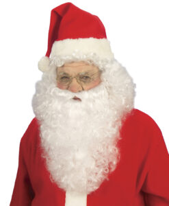 Wig & Beard - Santa Deluxe , White curl