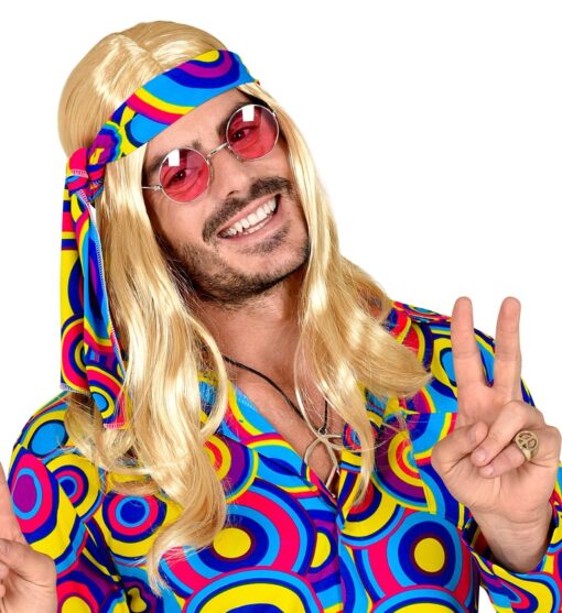 Disco Hippie Wig with headband , Blonde - Image 2