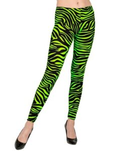 80's Rock Star Leggings - Green / Black