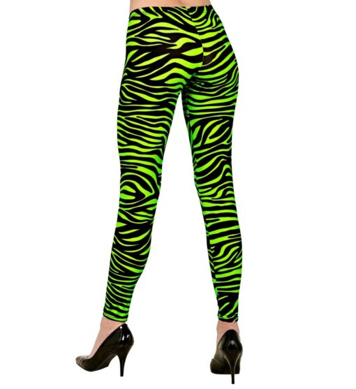80's Rock Star Leggings - Green / Black - Image 2