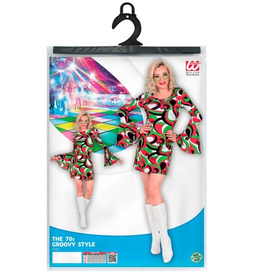 70's Dress , Green & Red - Image 5