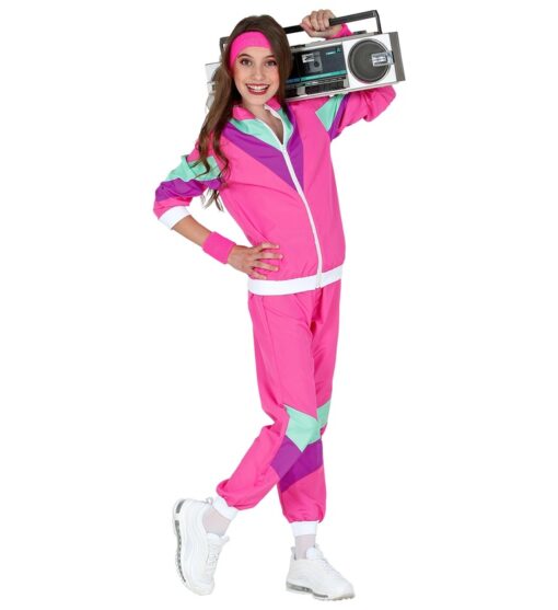 Kids 80's Shell Suits - Pink - Image 2