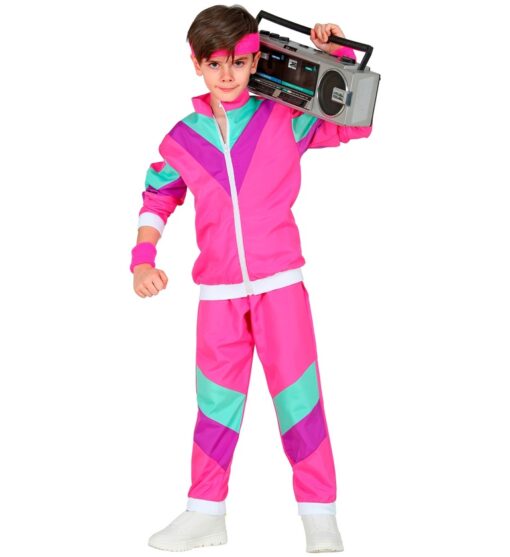 Kids 80's Shell Suits - Pink - Image 3