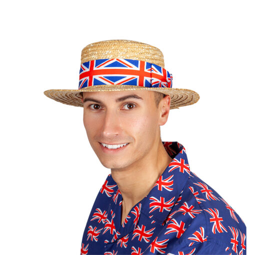 Union Jack Straw Boater UK Hat