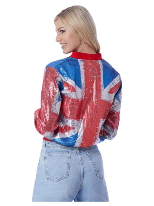 Sequin Union Jack Bomber Jacket - Image 2