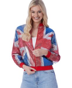 Sequin Union Jack Bomber Jacket