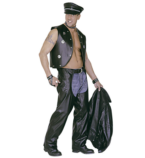 Biker / Bondage / Cowboy Black Leather Chaps - Image 2
