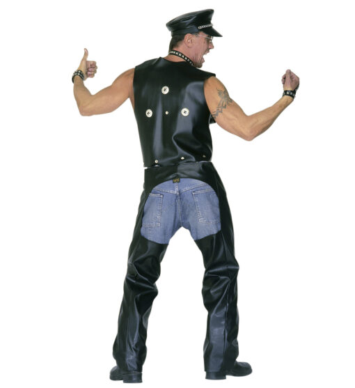 Biker / Bondage / Cowboy Black Leather Chaps - Image 3