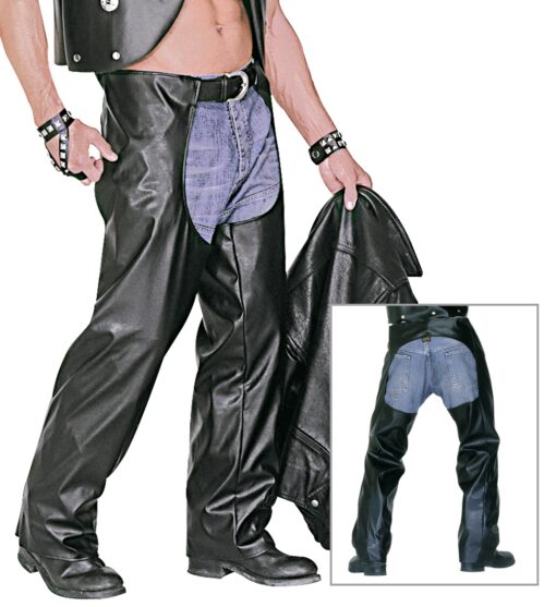 Biker / Bondage / Cowboy Black Leather Chaps