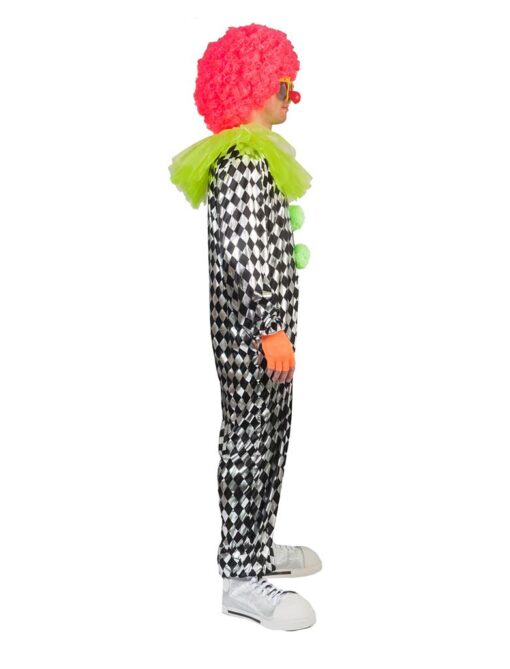 Circus Clown - Harlequin Check , Black / Silver - Image 3