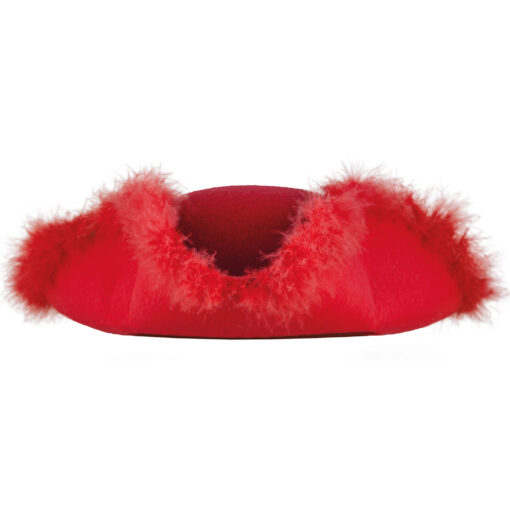 Feather Trim Tricorn Hats - Pirate / Prince , Red
