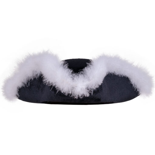 Feather Trim Tricorn Hats - Pirate / Prince , Black