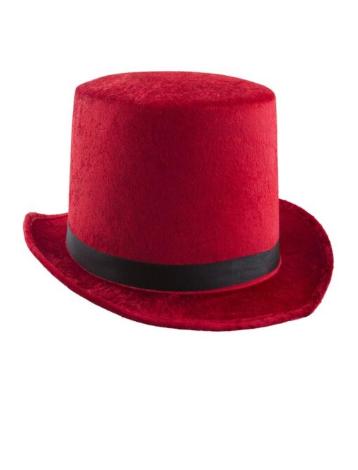 Top Hat - Red , Adult