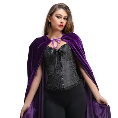 Deluxe Satin/Lace Corset - Black