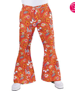 Gents Orange Paisley Flares - 70's