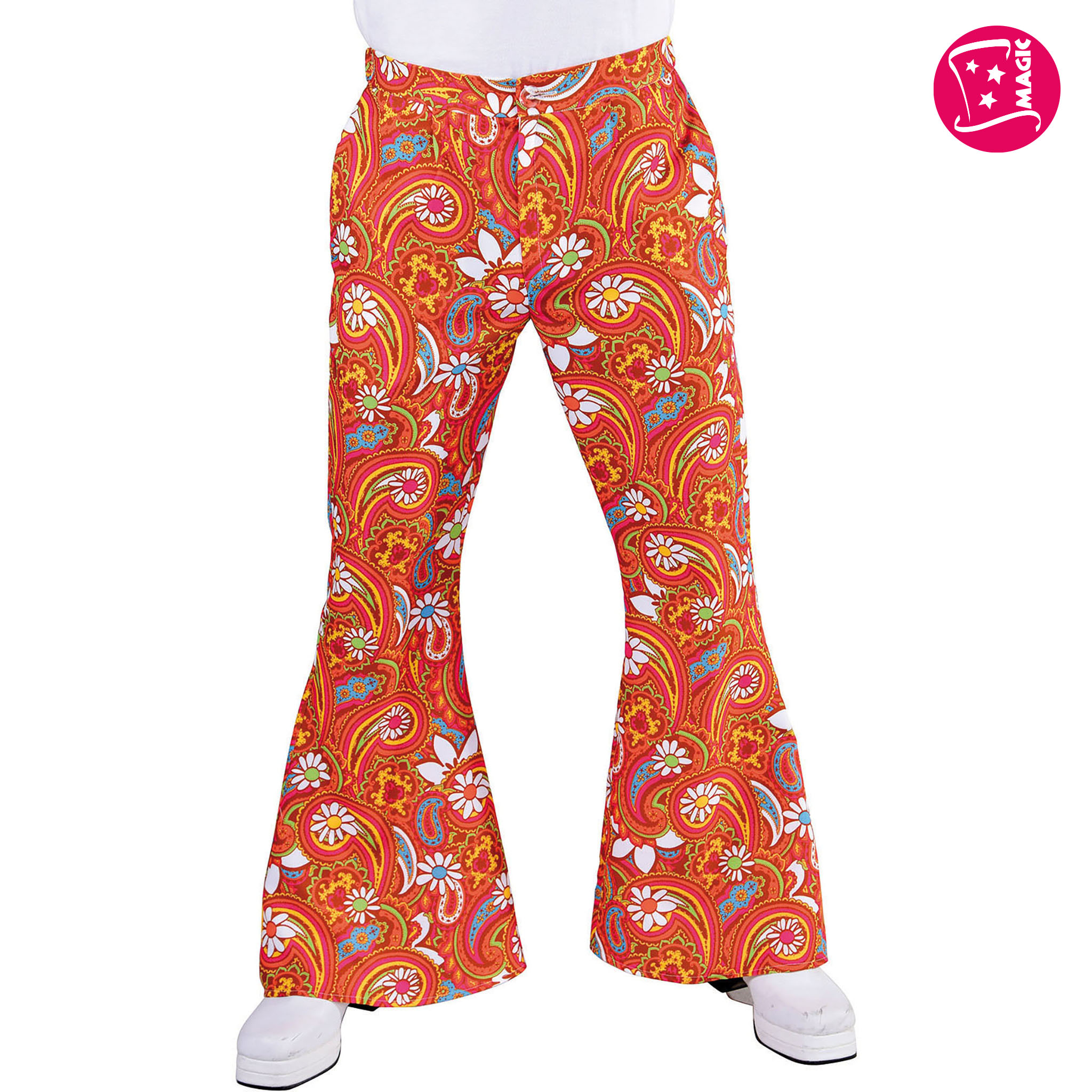 Gents Orange Paisley Flares - 70's