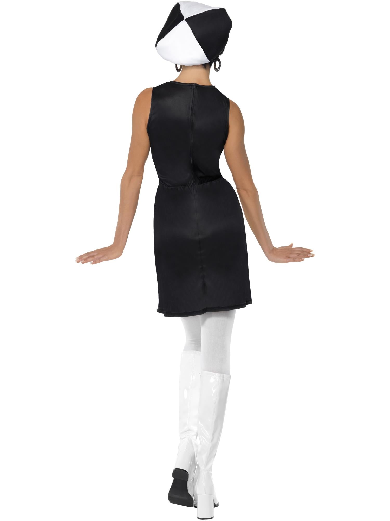 60s Party Girl Costume – Black & White (Mod Style) - Image 3