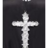 Ornate Cross Pendant – Silver on Black Cord