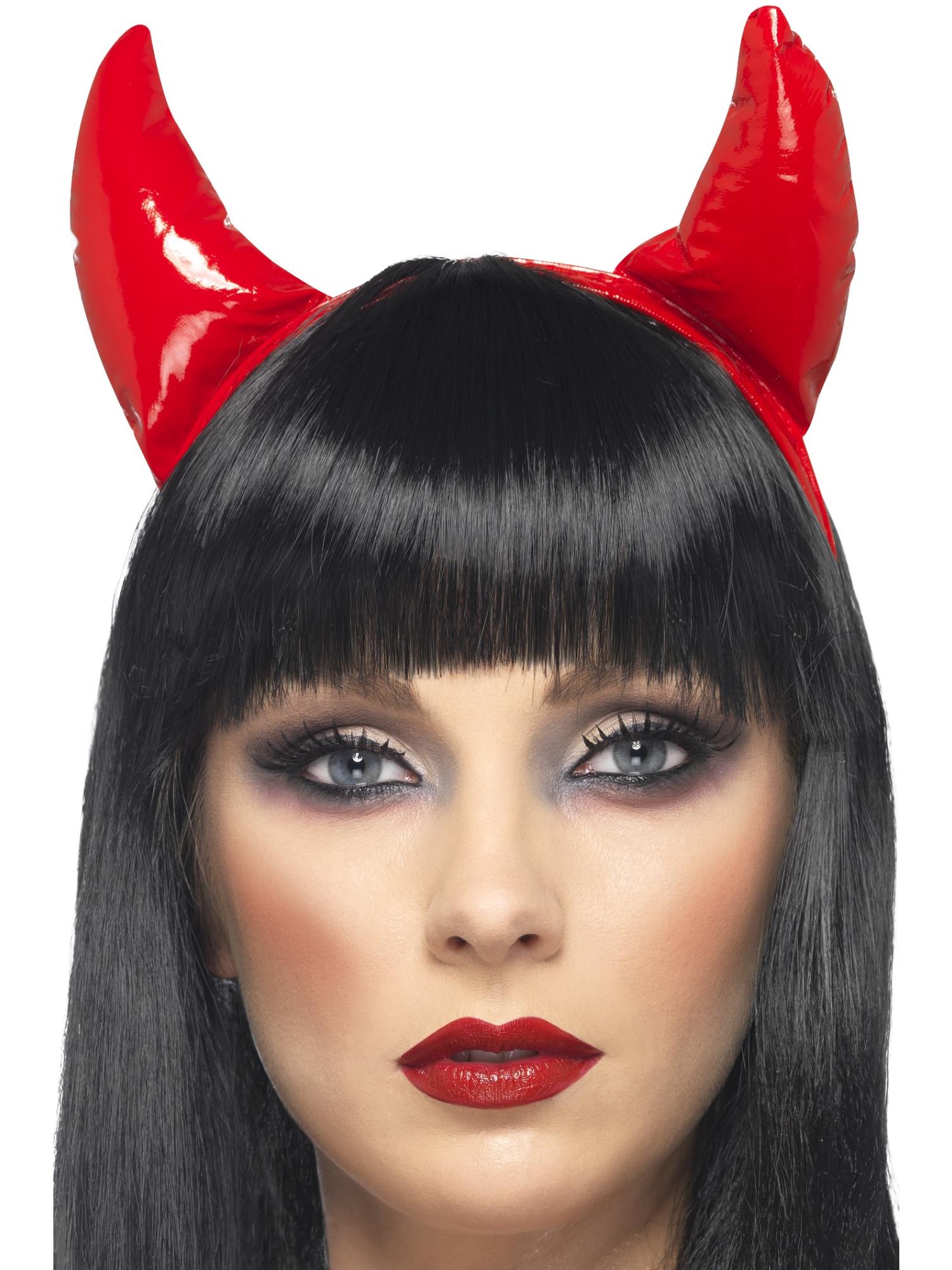 Devil Horns – Red Shiny PVC on Headband