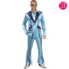 Blue Stripe 70s Pimp Suit / Austin Powers – Flares & Jacket with Satin Shirt