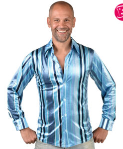 Deluxe 70s Shirt – Blue Stripe (Austin Powers Style)