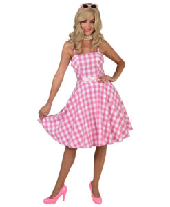 Pink & White Checked 50s Style Dress , Barbie