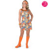Orange Retro Print Dress – 60s / 70s Style