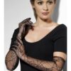 Lace Gloves – Black with Spiderweb Design