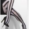 Opaque Tights – Black & White Vertical Stripes