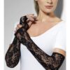 Black Full-Length Gothic Lace Gloves – Fingerless
