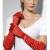 Temptress Gloves – Red Long Ruched
