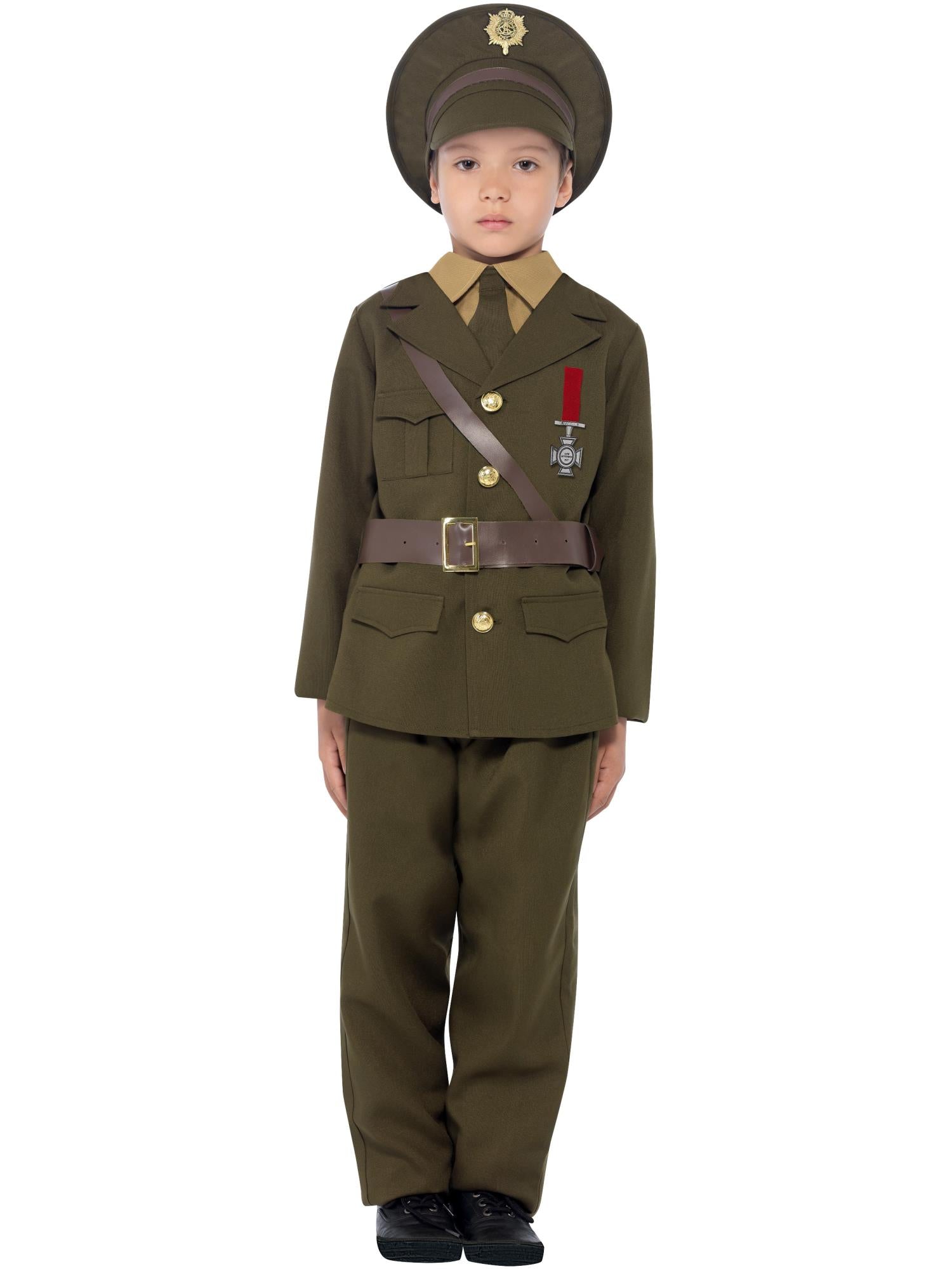 Boys Army Officer Costume – Green Military Outfit - Image 4