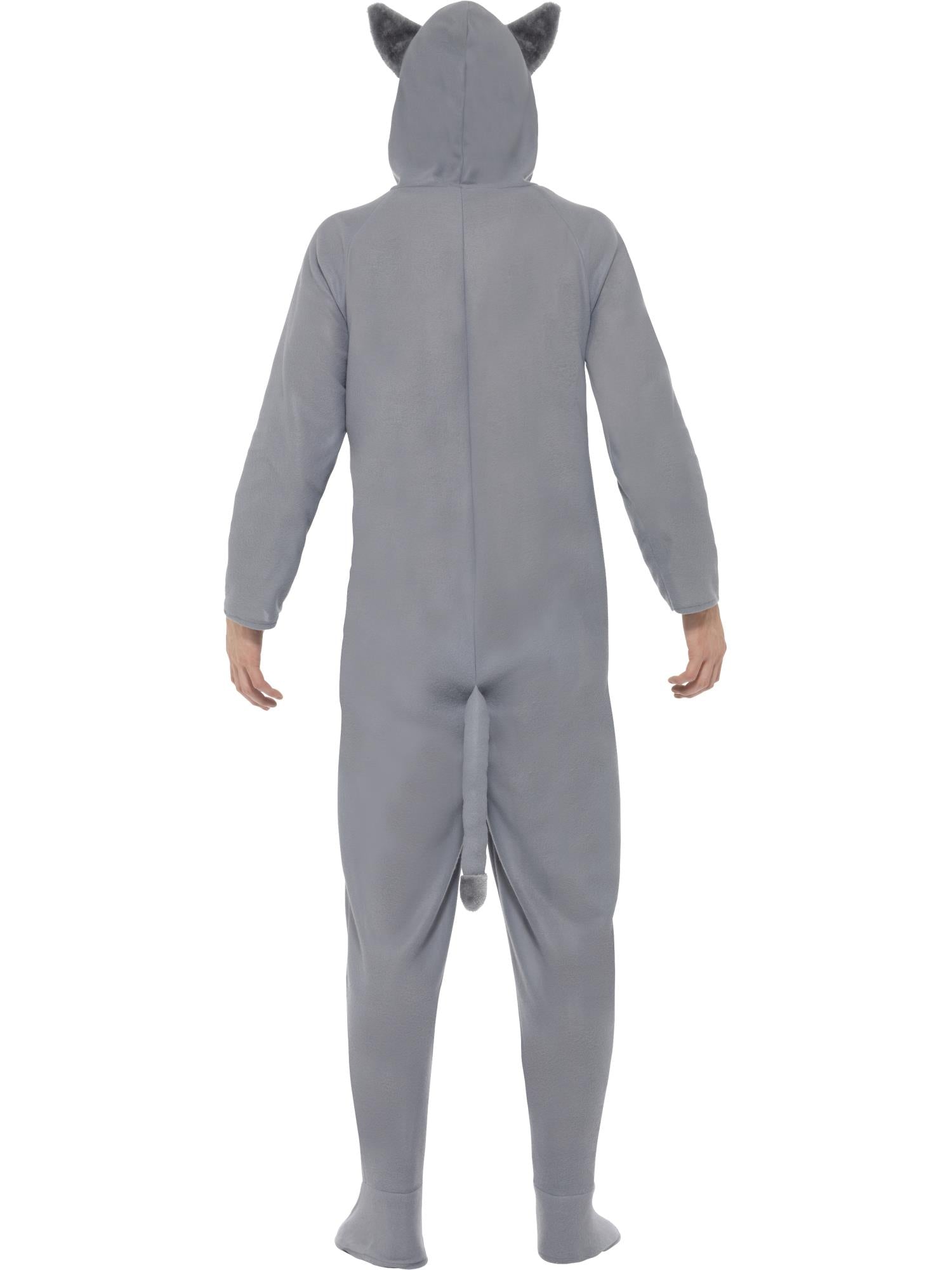 Wolf Costume – Grey All-In-One Hooded Jumpsuit - Image 3