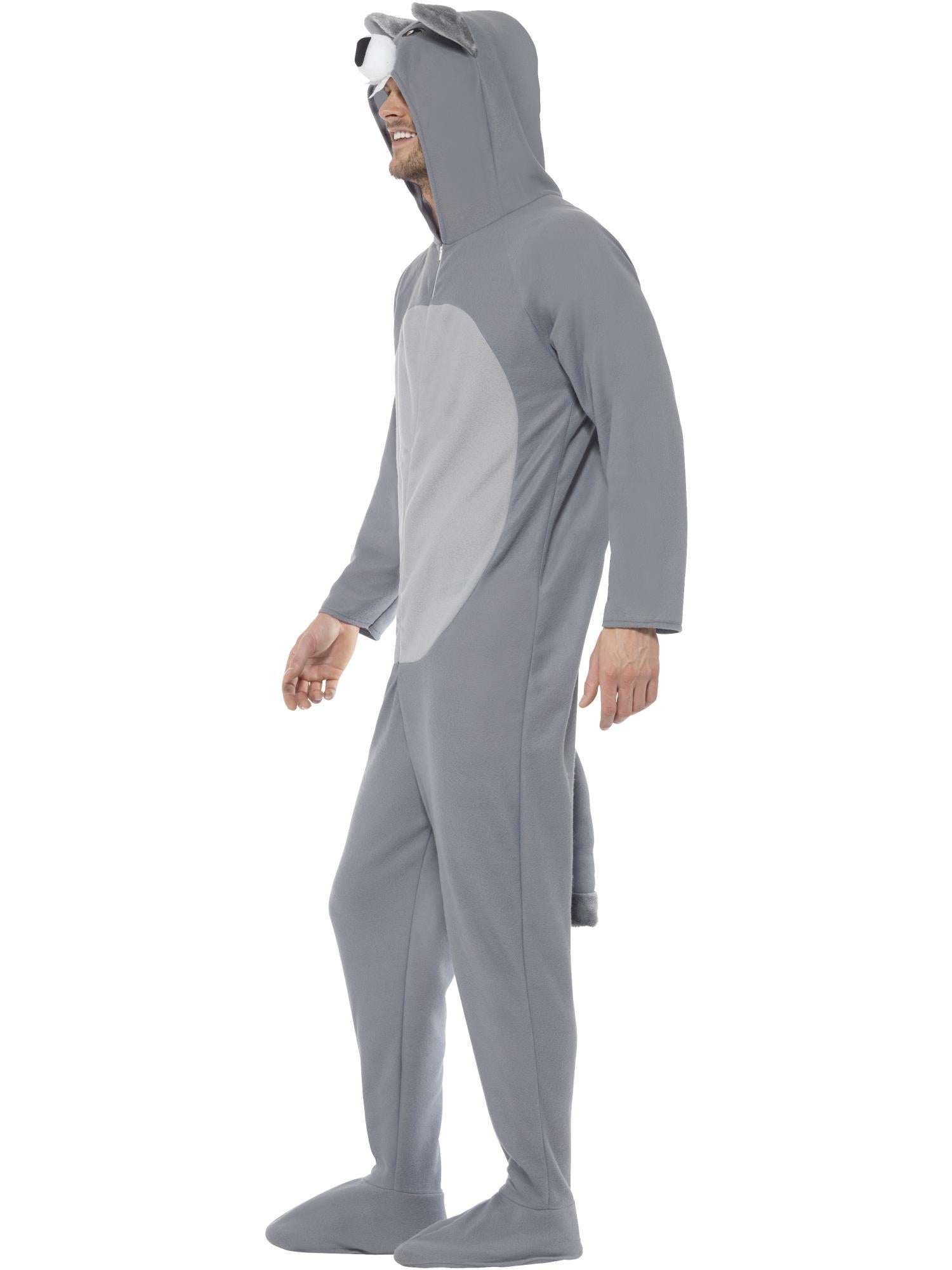 Wolf Costume – Grey All-In-One Hooded Jumpsuit - Image 2