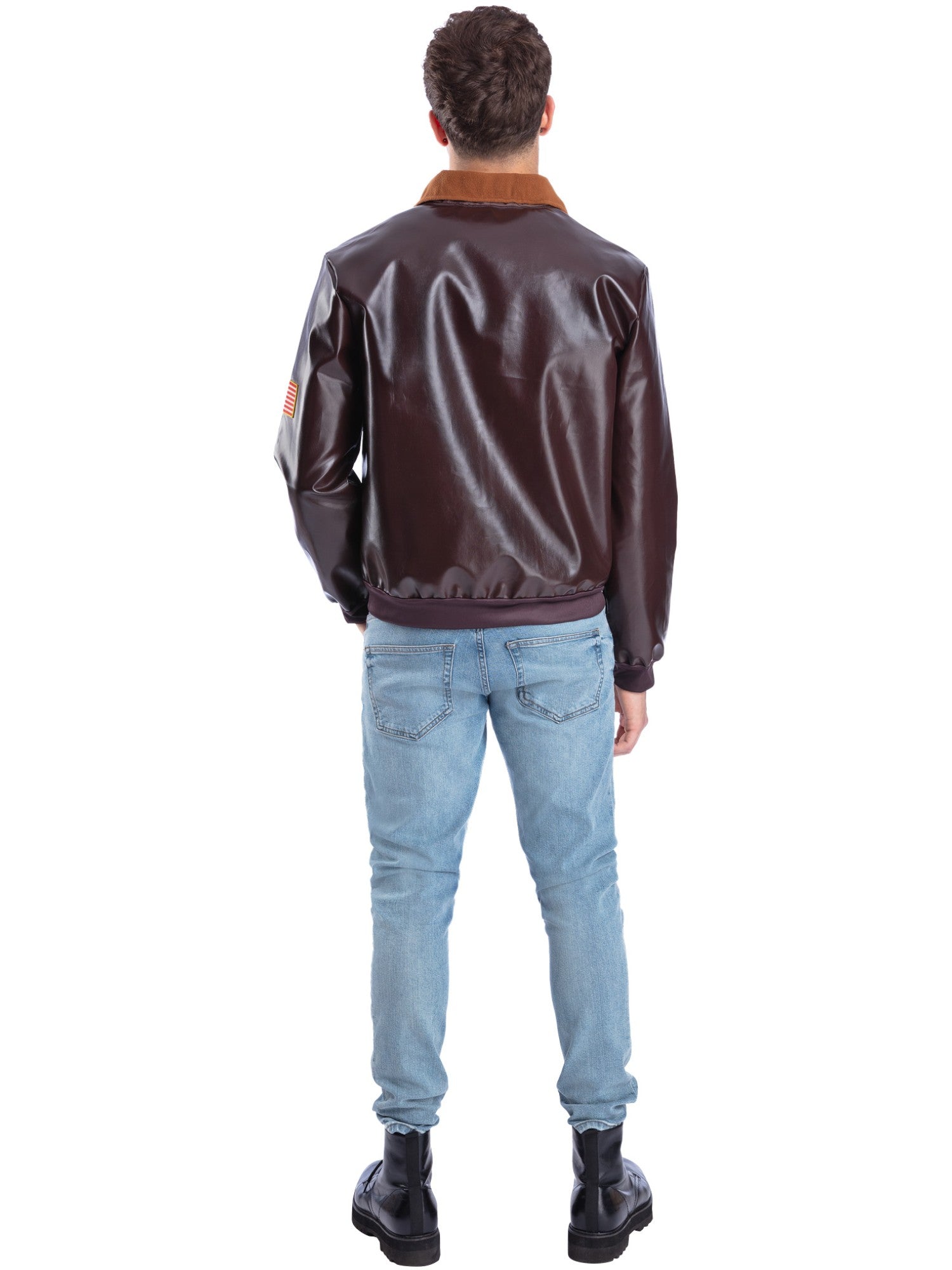 Licensed Top Gun Bomber Jacket – Brown with Motifs - Image 4