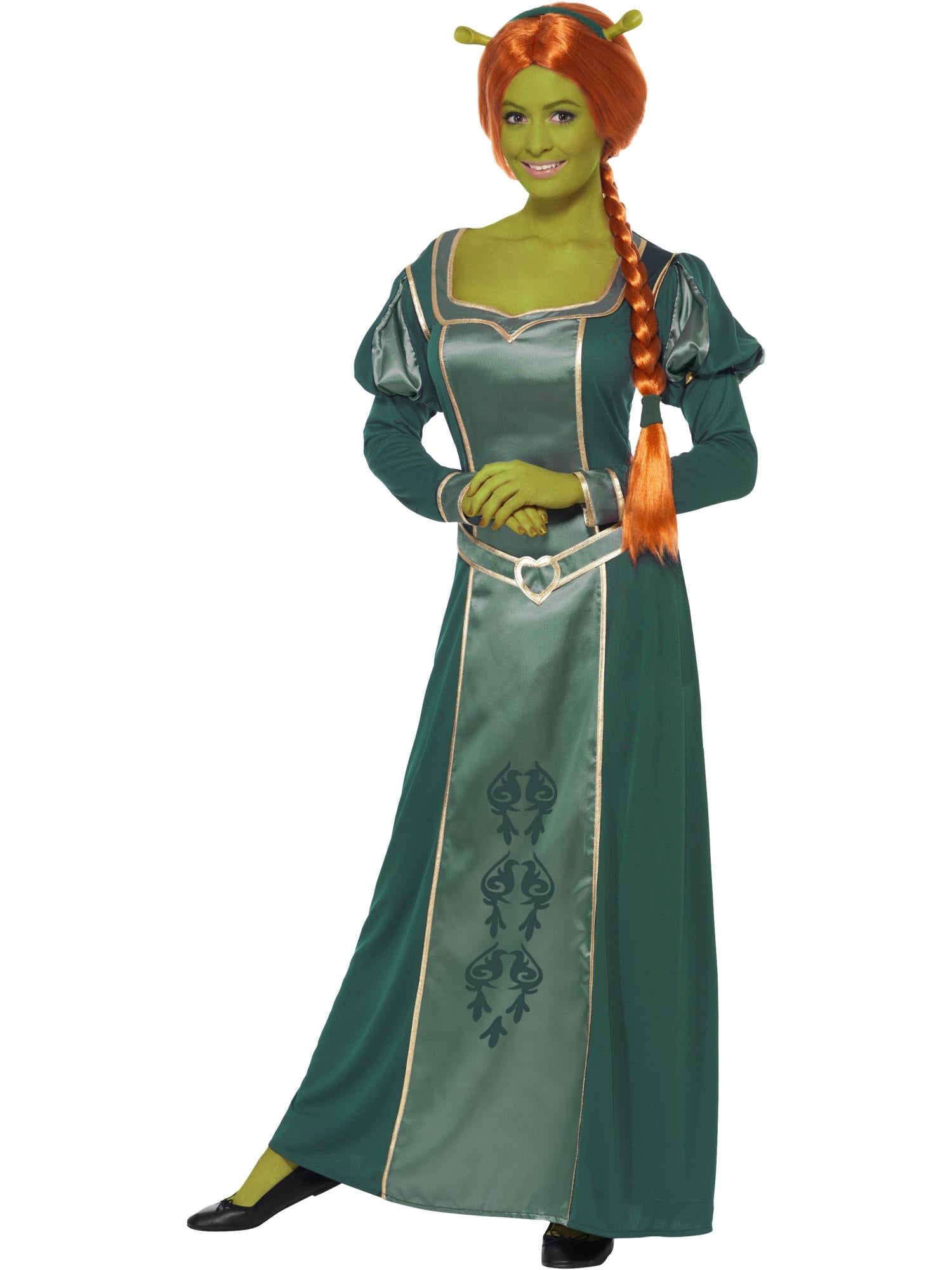 Licensed Shrek Fiona Costume – Green Dress, Wig & Headband - Image 4