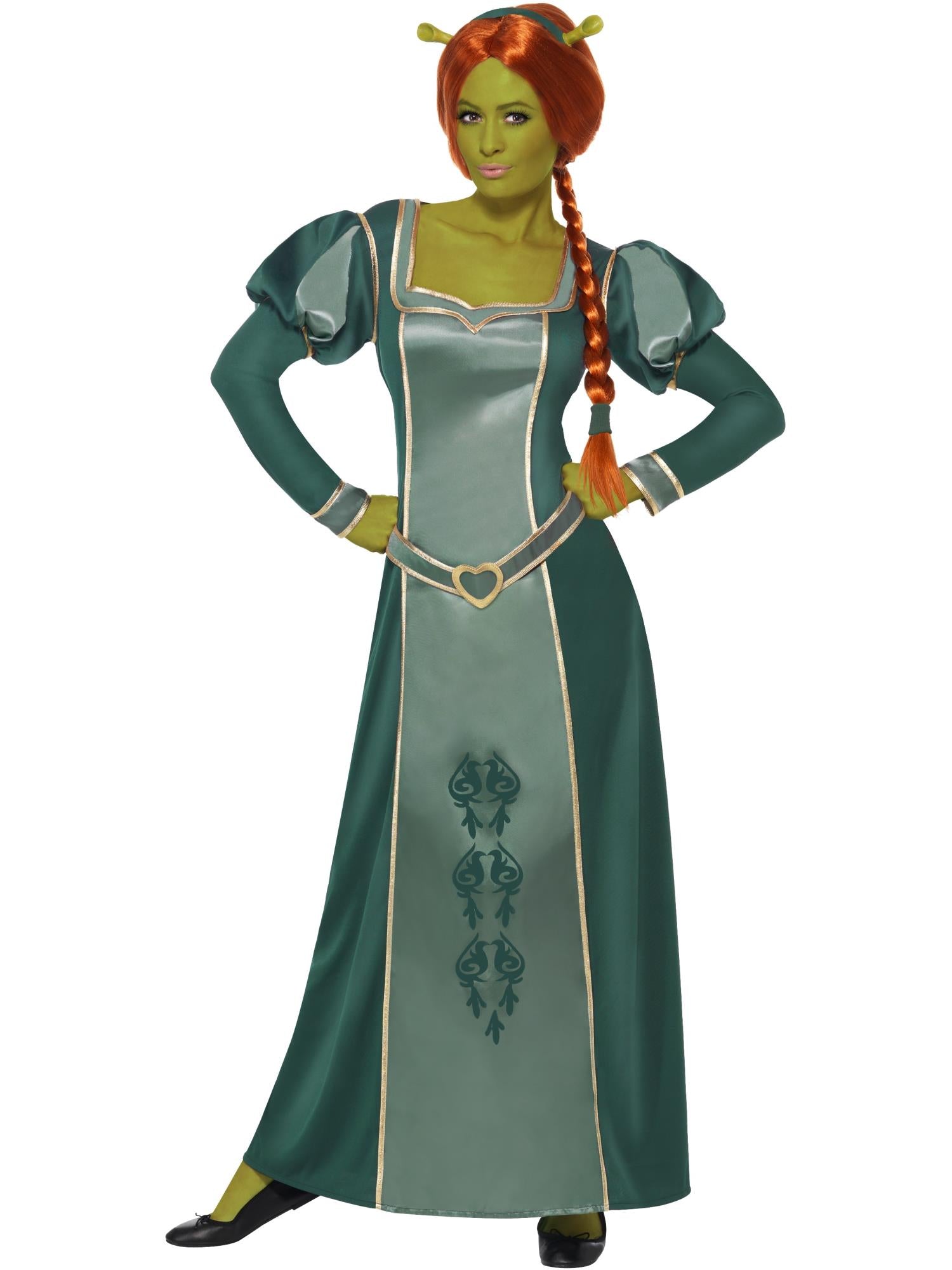 Licensed Shrek Fiona Costume – Green Dress, Wig & Headband