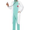 Doctor Costume – Green Top, Trousers, Hat, Mask, Clear Name Tag & Coat