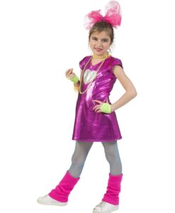 Girls “Love” Dress – Pink Lamé 80s Pop Star Style